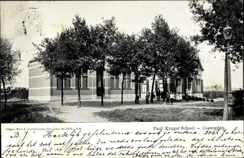 Ak Coevorden Drenthe, Paul Kruger School