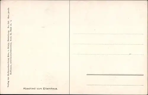 Künstler Ak Hoffmann, H., Abschied vom Elternhaus, schwarzwälder Volkstrachten