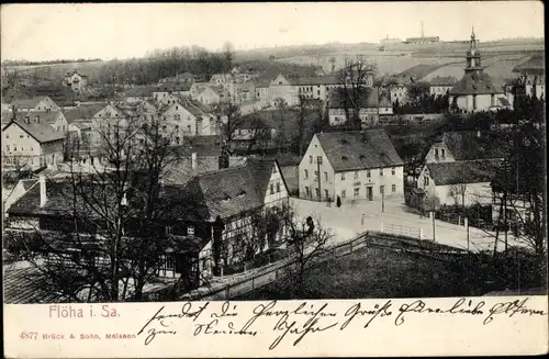 Ak Flöha in Sachsen, Teilansicht des Ortes