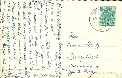 Ak Flöha in Sachsen, Teilansicht des Ortes