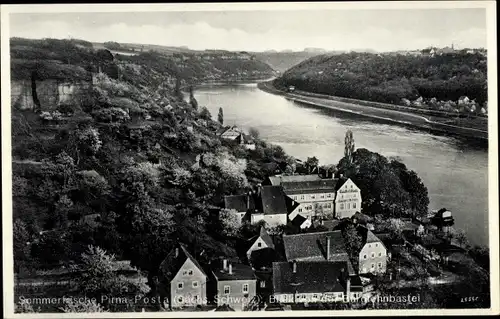 Ak Posta Pirna in Sachsen, Sächsische Schweiz, Blick von der Burglehnbastei