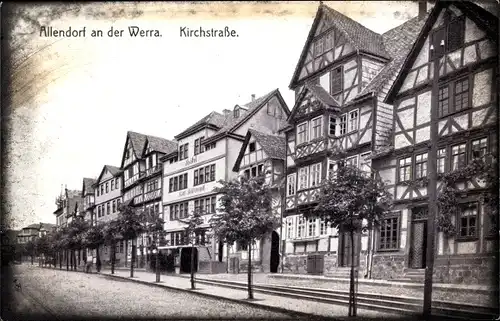 Ak Bad Sooden Allendorf an der Werra Hessen, Kirchstrasse, Fachwerkhäuser