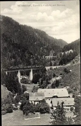 Ak Breitnau im Schwarzwald, Höllental, Höllsteig, Hofgut Sternen, Ravenna Viadukt