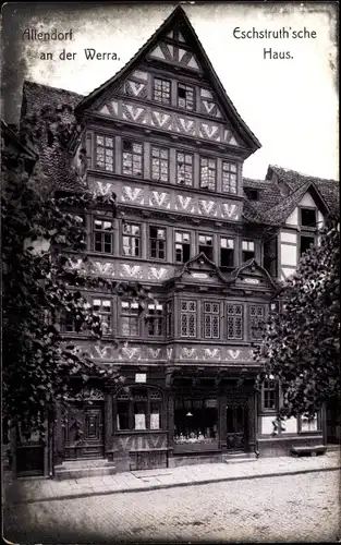 Ak Bad Sooden Allendorf an der Werra Hessen, Eschruth'sches Haus, Außenansicht, Fachwerkhaus