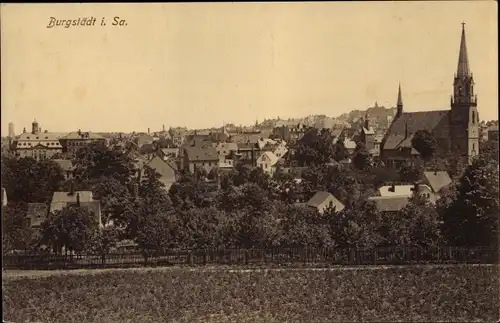 Ak Burgstädt in Sachsen, Panorama