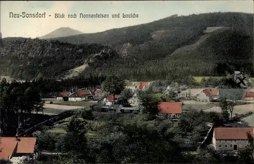 Ak Jonsdorf in Sachsen, Zittauer Gebirge, Blick nach Nonnenfelsen und Lausche