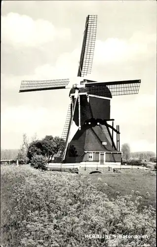 Ak Herwijnen Gelderland Niederlande, Watermolen