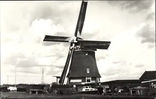 Ak Krommenie Zaanstad Nordholland Niederlande, De Woudaap, Molen