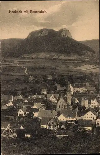 Ak Heubach in Württemberg, Panorama mit Rosenstein