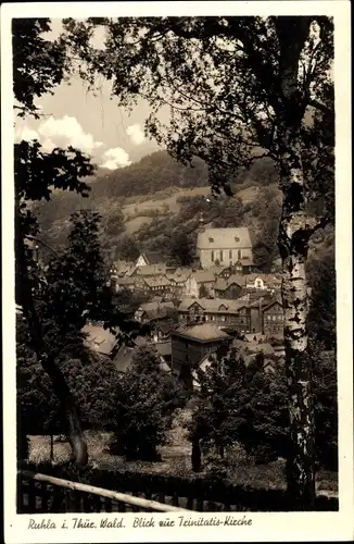 Ak Ruhla in Thüringen, Blick zur Trinitatis-Kirche