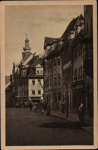 Ak Weimar in Thüringen, Marktstraße mit Schlossturm