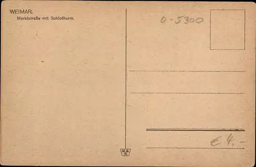 Ak Weimar in Thüringen, Marktstraße mit Schlossturm