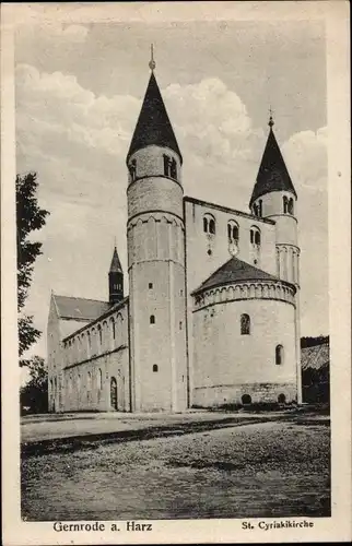 Ak Gernrode Quedlinburg im Harz, St. Cyriakikirche