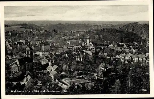 Ak Waldheim in Mittelsachsen, Blick von der Goldenen Höhe