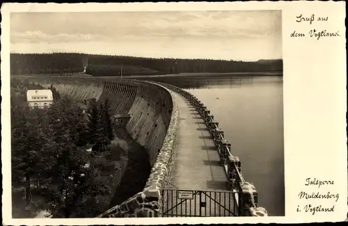 Ak Muldenberg Grünbach im Vogtland, Talsperre Muldenberg