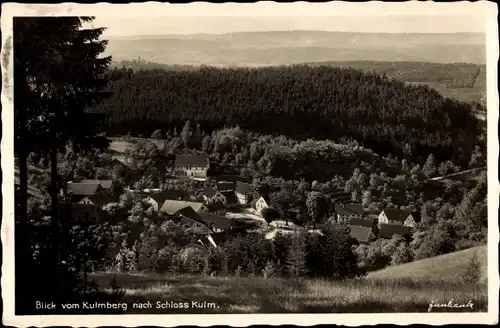 Ak Saalfeld an der Saale Thüringen, Blick vom Kulmberg nach Schloss Kulm