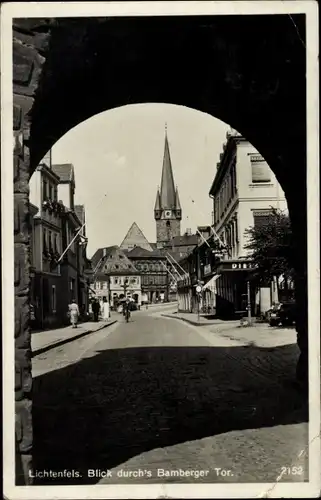 Ak Lichtenfels im Obermainland Oberfranken, Blick durchs Bamberger Tor