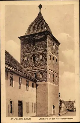 Ak Gräfenhainichen Sachsen Anhalt, Stadtturm in der Halleschenstraße