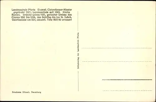 Ak Naumburg an der Saale, Landesschule Pforta, Ehemal. Cisterzienser-Kloster, Kirche Roman