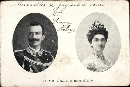 Ak Vittorio Emanuele III., König Viktor Emanuel III. von Italien, Königin Elena von Montenegro