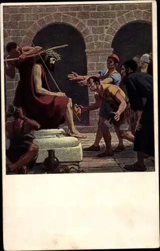 Künstler Ak Fugel, Gebh., Biblische Szene, Dornenkrönung