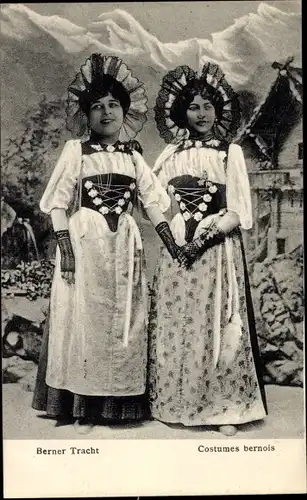 Ak Kanton Bern, Frauen in Volkstrachten