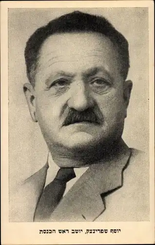 Judaika Ak Yosef Sprinzak, Zionist, Portrait
