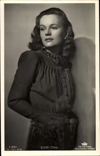 Ak Schauspielerin Edith Oss, Portrait