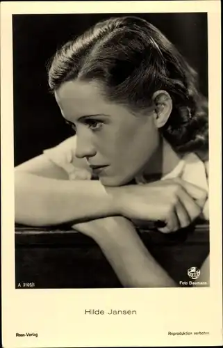 Ak Schauspielerin Hilde Jansen, Portrait