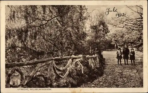 Ak Utrecht Niederlande, Wilhelminapark