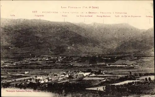 Ak Puigcerda Katalonien, Los Pirineos, Panorama