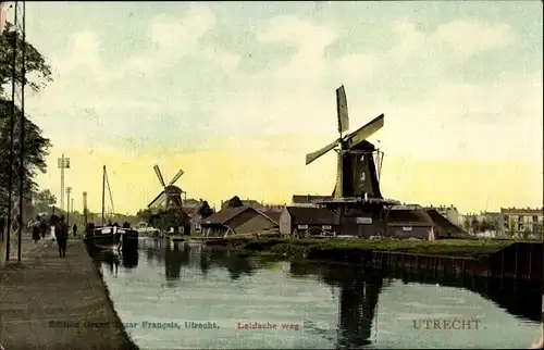 Ak Utrecht Niederlande, Leidsche weg, Molen