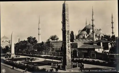 Ak Constantinople Türkei, Mosquée Sultan Ahmed et l'Hippodrome