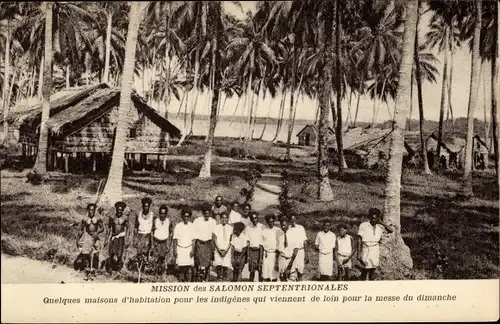 Ak Salomonen Ozeanien, Mission des Salomon Septentrionales, Quelques maisons d'habitation