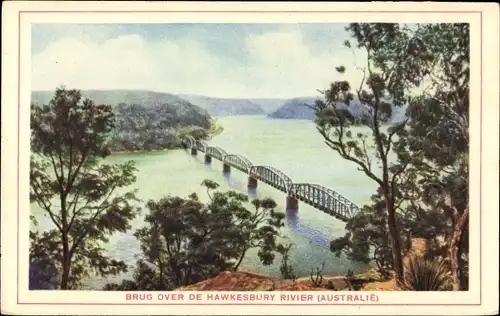 Ak New South Wales Australien, Brug over de Hawkesbury River