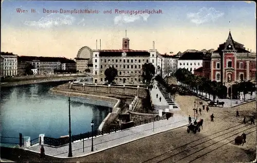 Ak Wien 3 Landstraße, Donau Dampfschiffahrts- und Rettungsgesellschaft