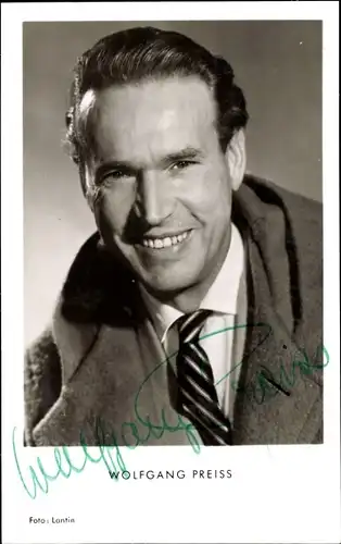 Ak Schauspieler Wolfgang Preiss, Portrait, Autogramm