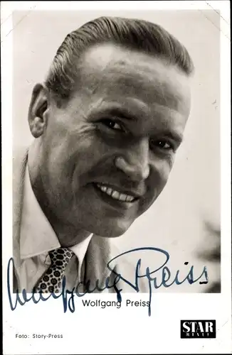 Ak Schauspieler Wolfgang Preiss, Portrait, Autogramm
