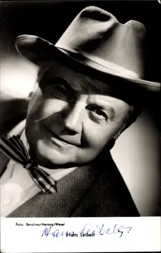 Ak Schauspieler Hans Leibelt, Portrait, Autogramm