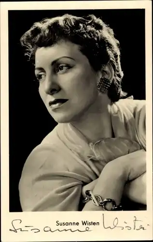 Ak Schauspielerin Susanne Wisten, Portrait, Autogramm