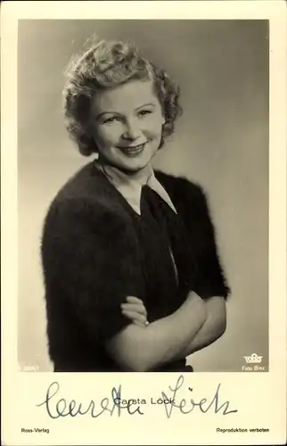 Ak Schauspielerin Carsta Löck, Portrait, Ross Verlag A 3399/1, Autogramm