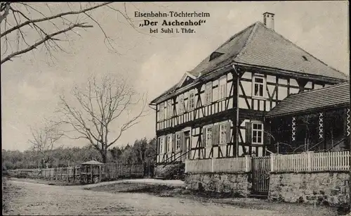 Ak Suhl in Thüringen, Eisenbahn Töchterheim Der Aschenhof