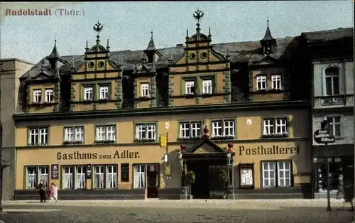 Ak Rudolstadt in Thüringen, Gasthaus zum Adler, Posthalterei