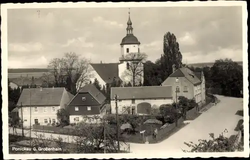 Ak Ponickau Thiendorf Sachsen, Ortspartie, Kirche