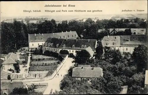 Ak Jahnishausen Riesa an der Elbe Sachsen, Königliches Schloss, Rittergut, Park