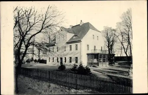 Ak Ober Steinbach Obersteinbach Döbeln in Sachsen, Villa, Garten