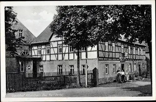 Ak Altenhain Frankenberg, Gasthof Karl Oertel, Anwohner