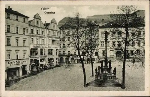 Ak Kłodzko Glatz Schlesien, Oberring, Markt, Rynek, Cafe Moltke