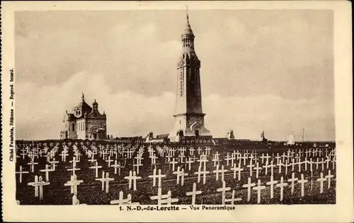 Ak Ablain Saint Nazaire Pas de Calais, Notre Dame de Lorette, Nationalfriedhof