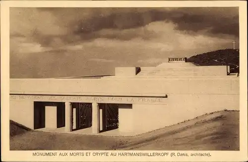 Ak Hartmannswiller Hartmannsweiler Elsass Haut Rhin, Monument aux Morts et Crypte